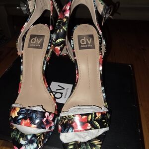 Dolce Vita Women's Floral Heels - Black and Multicolor